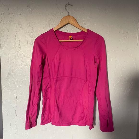 Lucy Activewear Vibrant Pink Long Sleeve Top size Medium Running Workout Top - Picture 1 of 5